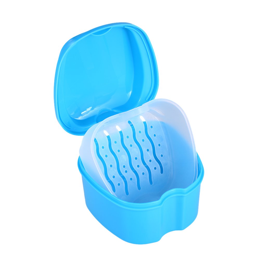 Denture Case, Denture Cup with Strainer, Denture Bath Box False Teeth