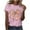Pink, variant on Timegard Womens Tops Valentines Day Print Short Sleeve Crewneck Tee Shirts Casual Loose Comfy Tops