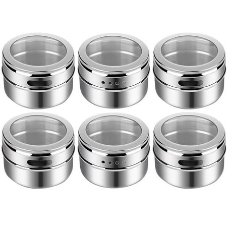 

HOMEMAXS 6pcs Stainless Steel Pepper Seasoning Boxes Multifunctional Condiment Bottles