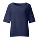 thumbnail image 4 of Tops de Mujer Elegantes Blusas Casuales Camisas de Moda Mangas Recortadas Cuello Redondo Línea de Algodón Camisa Suelta Blusa Odeerbi  ODB154949, 4 of 7