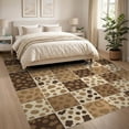 thumbnail image 3 of ODIKA 8'x10' Washable Area Rug Print Spotted Mosaic Tonal Patchwork Blocks Brindle Bold Cow Flowing Dynamic for King Size Bedroom Under Bed, Master Suite, Non-Shedding, Easy Care, 3 of 7
