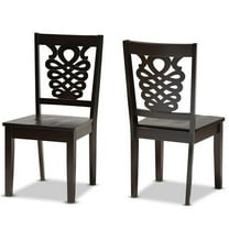 Baxton Studio Dark Brown Finished Wood 2-Piece Dining Chair Set