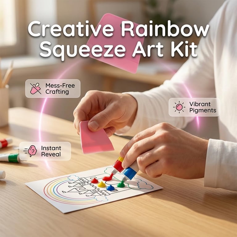 2 Pack Rainbow Squeeze Art Kit, 2026 Upgrade Magic Rainbow Scratch