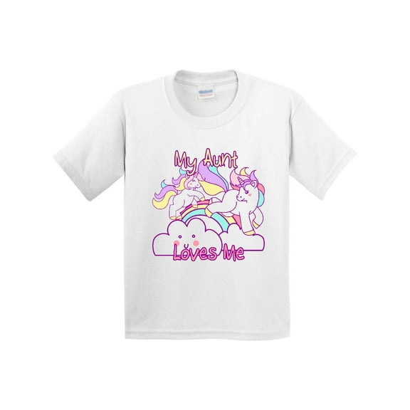 Inktastic My Aunt Loves Me Unicorn Youth T-Shirt