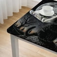 thumbnail image 4 of HAOXIT Halloween Witch Cat Square Washable Polyester Table Cloth for Square or Square Tables Waterproof Wrinkle Free Stain Resistant Table Cover for Kitchen Dining Room 54''x54'', 4 of 7