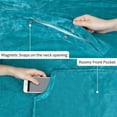 thumbnail image 2 of Catalonia Fleece Wearable Blanket Poncho for Adult Women Men, Wrap Blanket Cape with Pocket | Warm, Soft, Cozy, Snuggly, Comfort Gift, No Sleeves | All-Season, Aqua, 2 of 8