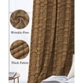 thumbnail image 6 of Vintage Rattan Black Out Curtains 84 Inch Long for Living Room, Minimalist Abstract Wicker Texture Brown Blackout Curtain Shade Thermal Insulated Window Curtains Grommet Drapes 42"x84" 2 Panels, 6 of 8
