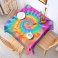thumbnail image 2 of Colorful Tie Dye Mandala Pattern Square Tablecloth,Waterproof Square Table Cover,Wipeable Spillproof Washable Table Cover for Home Kitchen Party Decor 42"X42"(107x107cm), 2 of 6