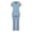Blue, variant on CIENVNSTG Scrub Sets Women V Neck Short Sleeve Scrub Tops Soft Stretch Solid Color Straight Leg Pants Black XL