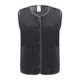 thumbnail image 5 of JFGHDG Womens Vest Top Sweater Vest Womens Sleeveless Vest Leather Vest Linen Cardigan Denim Vest Plus Size Sleeveless Vest for Women Dark Gray S, 5 of 8