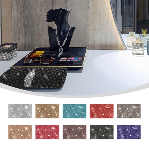 Nsxcdh Rhinestone Ribbon Self Adhesive Crystal Sticker Paper 4.72in 7.87in Glitter DIY Car Home Decoration Wide Use Shimmering Craft Christmas Gifts for Grandkids and Women