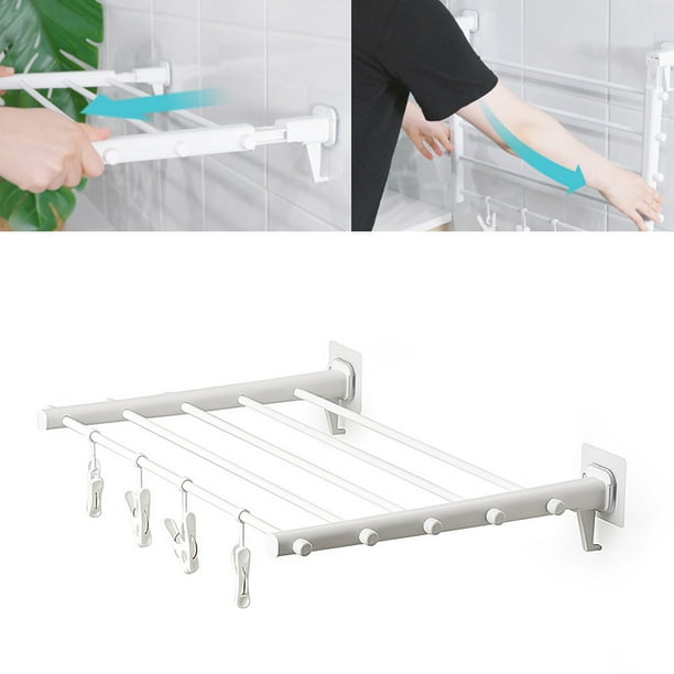 Wall Clothes Hanger,Wall Mounted Clothes Drying Laundry Rack Wall Clothes Drying Rack