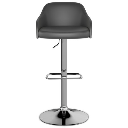 Simpli Home - Hutton Mid Century Modern Metal Adjustable Bar Stool - Charcoal Grey