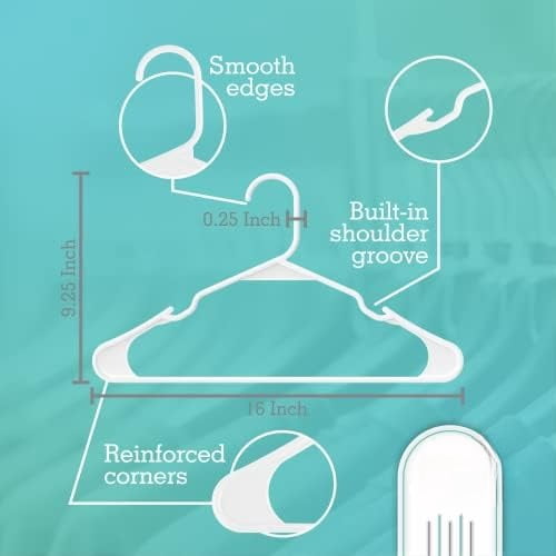- Plastic Hangers - Adult Clothes Hangers - T-Shirt, Dress, Coat Hangers & Accessories - Notched Hanger, Durable & Versatile Color Clothing Closet Hanger(20-Pack ,White)