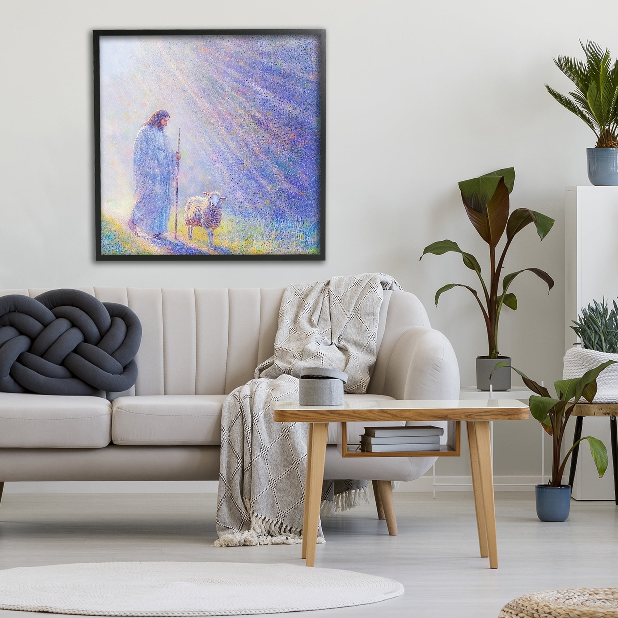 Guiding Light Shepherd Black Framed Giclee Art, design by Ivan Guaderrama