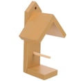 thumbnail image 3 of OULII 1Pcs Outdoor Bird Feeder in Wood with House Shape and Triangular Roof, 3 of 5