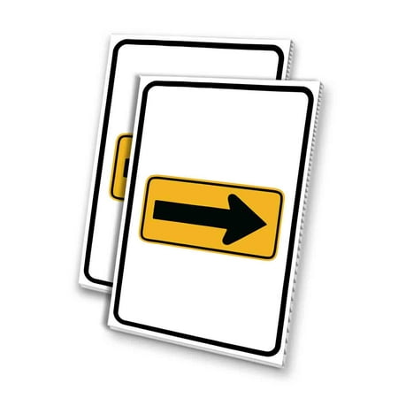 Sharp Curve To Right (24 X 36 ) 4mm Corrugated Plastic Panel Graphics Applied To 1 Side (Pk of 2)