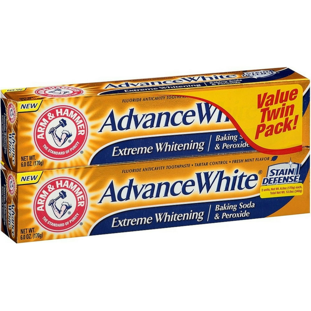 ARM & HAMMER Advance White Extreme Whitening Baking Soda and Peroxide Toothpaste, Fresh Mint