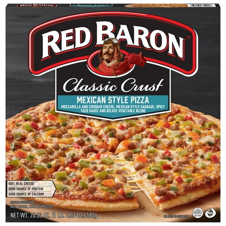 Red Baron Mexican Style Classic Crust Frozen Pizza, 20.53 oz