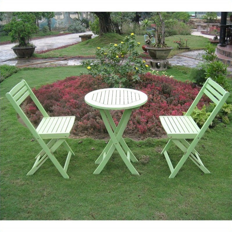 International Caravan Royal Fiji 3 Pc Folding Patio Bistro Set In Mint Qty