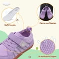 thumbnail image 4 of Barerun Kids Shoes Girls Boys Breathable Sneakers Flats,Wide,Anti-Slip,Anti-collision Toe Cap,Purple,13 Little Kid, 4 of 9