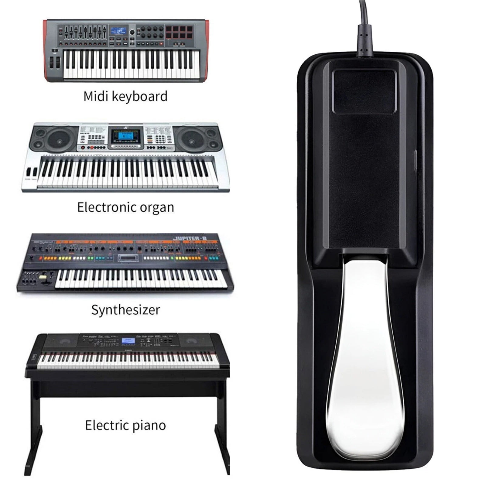 GUYUTING Universal Keyboard Sustain Pedal Stable Performance Durable Material Compact Size For Musician Indoor Outdoor Use