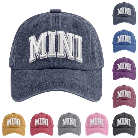 Unisex Parent Child 3D Mama/MINI Embroidery Wash Baseball Caps Spring and Autumn Outdoor Adjustable Casual Hats Sunscreen Hat  Purple One Size