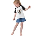 thumbnail image 3 of RXIRUCGD 2025 Vêtements d'Été pour Enfants Tout-Petits Garçons Filles Mode Mignon Col Rond Imprimé Manches Courtes Haut, 3 of 6