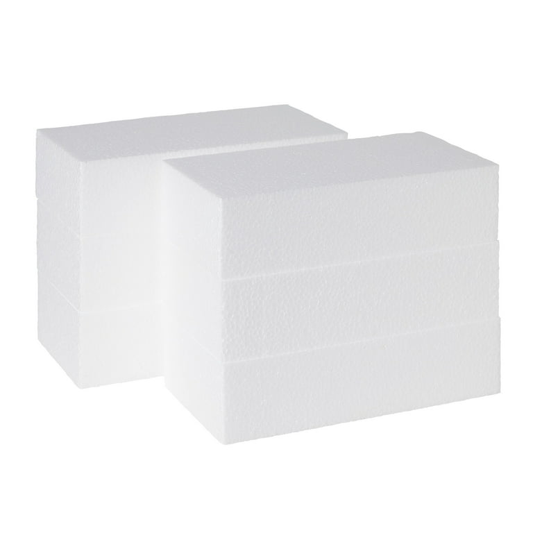 6 Pack Foam Blocks for Crafts - Polystyrene Brick Rectangles for Art  Sculpting, Flower Arrangements, DIY, Packing (8 x 4 x 2 In) 