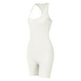 thumbnail image 3 of fheaev Yoga Jumpsuit for Women Workout Seamless One Piece Tank Top Sleeveless Backless Bodycon Shorts Jumpsuits Bodysuit Ribbed Sports Romper, 3 of 8