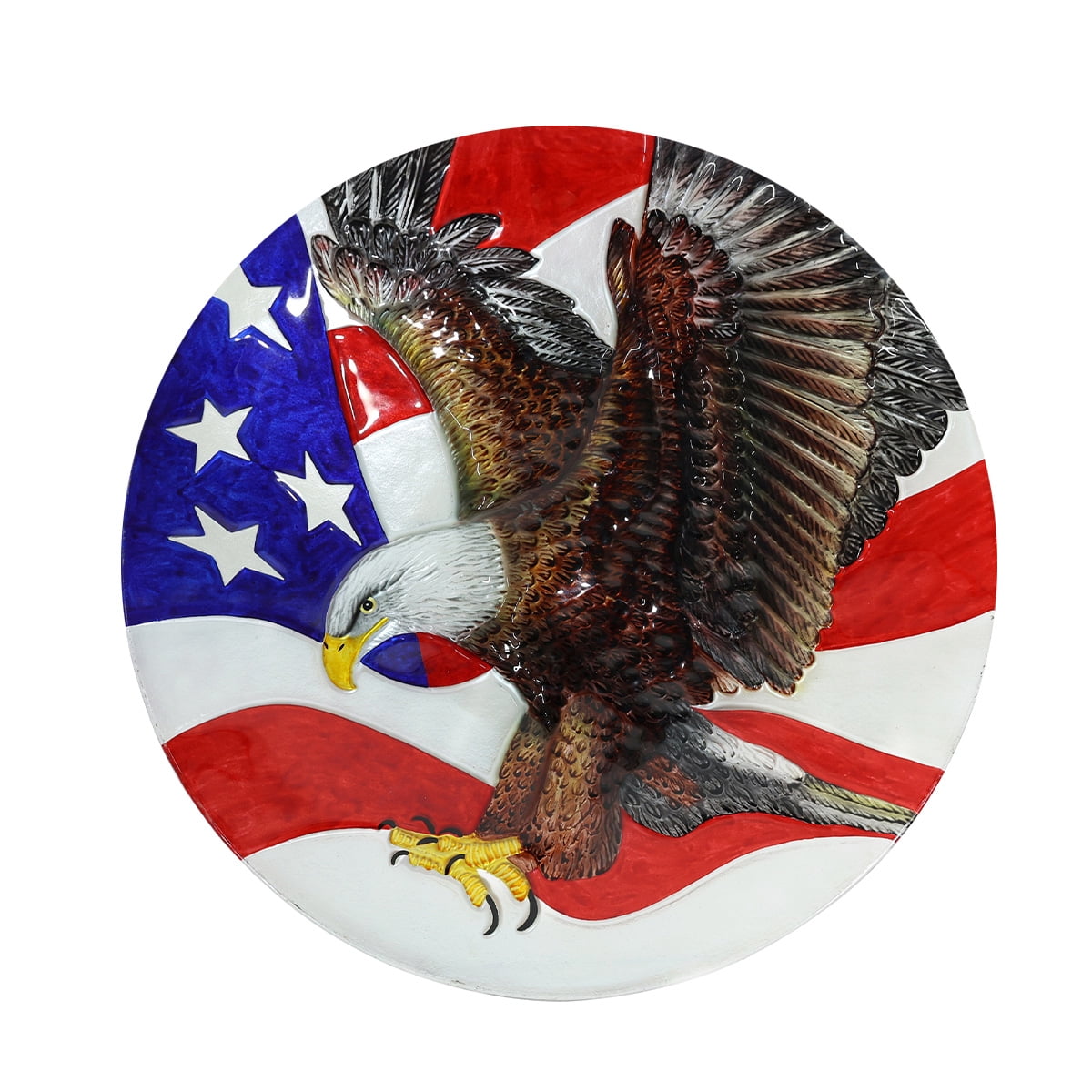 Briarwood Lane Everyday Glass Birdbath Including Metal Stand Freedom Eagle Birdbath