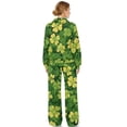 thumbnail image 2 of SCRAWLGOD St. Patrick's Day Vintage Four Leaf Clover Yellow Green Womens 2 Piece Outfits Sweatsuit Turtleneck Pullover Sweatshirt Joggers Pants Tracksuit Set Fashion Casual Matching Lounge Sets, XL, 2 of 7