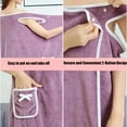 thumbnail image 5 of Plus Size Wearable Bath Towel with Straps, Absorbent Women's Shower Wrap Skirt 2-Button Design, Soft Spa Bathrobe Body Wrap for Gym Dorm Sauna, Quick Dry Elastic Bathing Dress Cover Up, 5 of 7