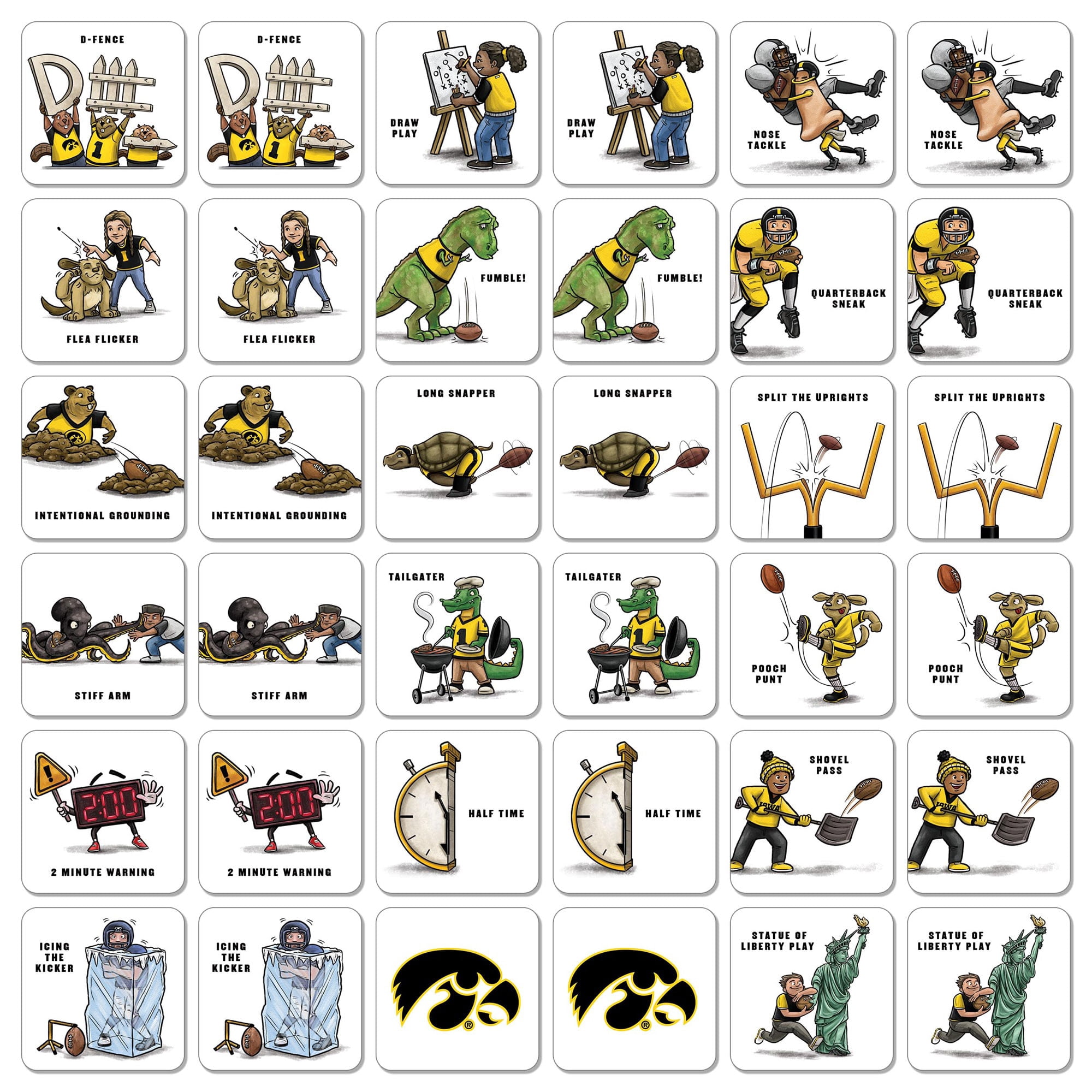 YouTheFan NCAA Iowa Hawkeyes Memory Match Game