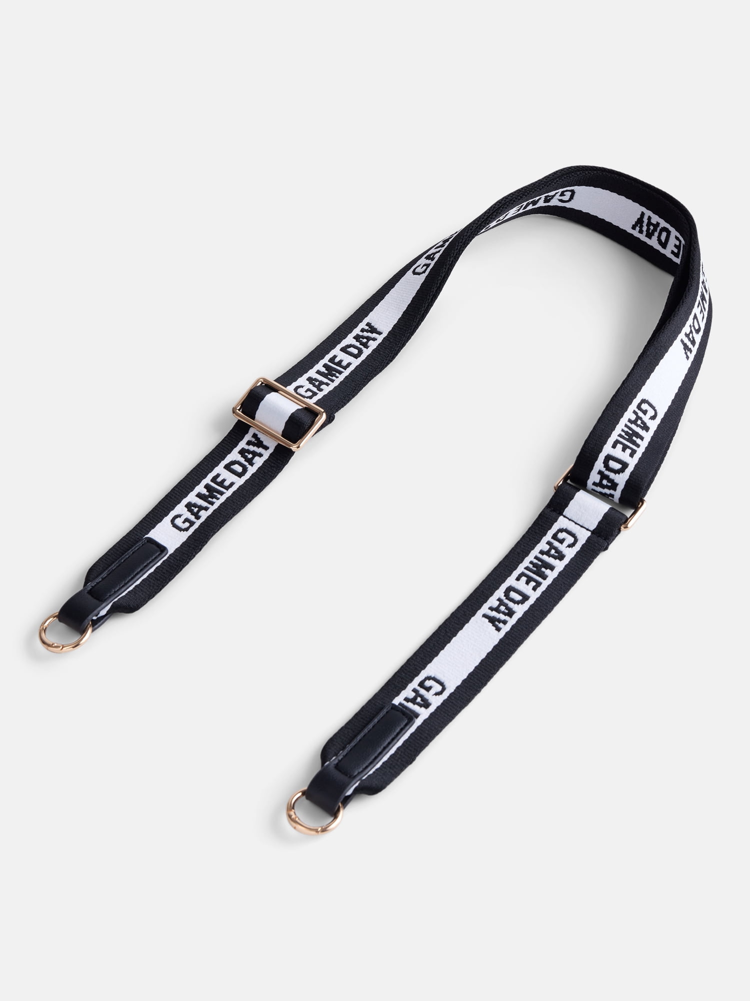 No Boundaries Women’s Game Day Webbed Bag Straps, Black & White