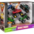 thumbnail image 5 of Monster Jam Grave Digger Monster Truck 5pc Value Pack: 1:64 Scale Retro Die-Cast Gift Set with Iconic Models (1982-2005) Chrome Rims and BKT Tires - Great Gift for Kids & Fans!, 5 of 5