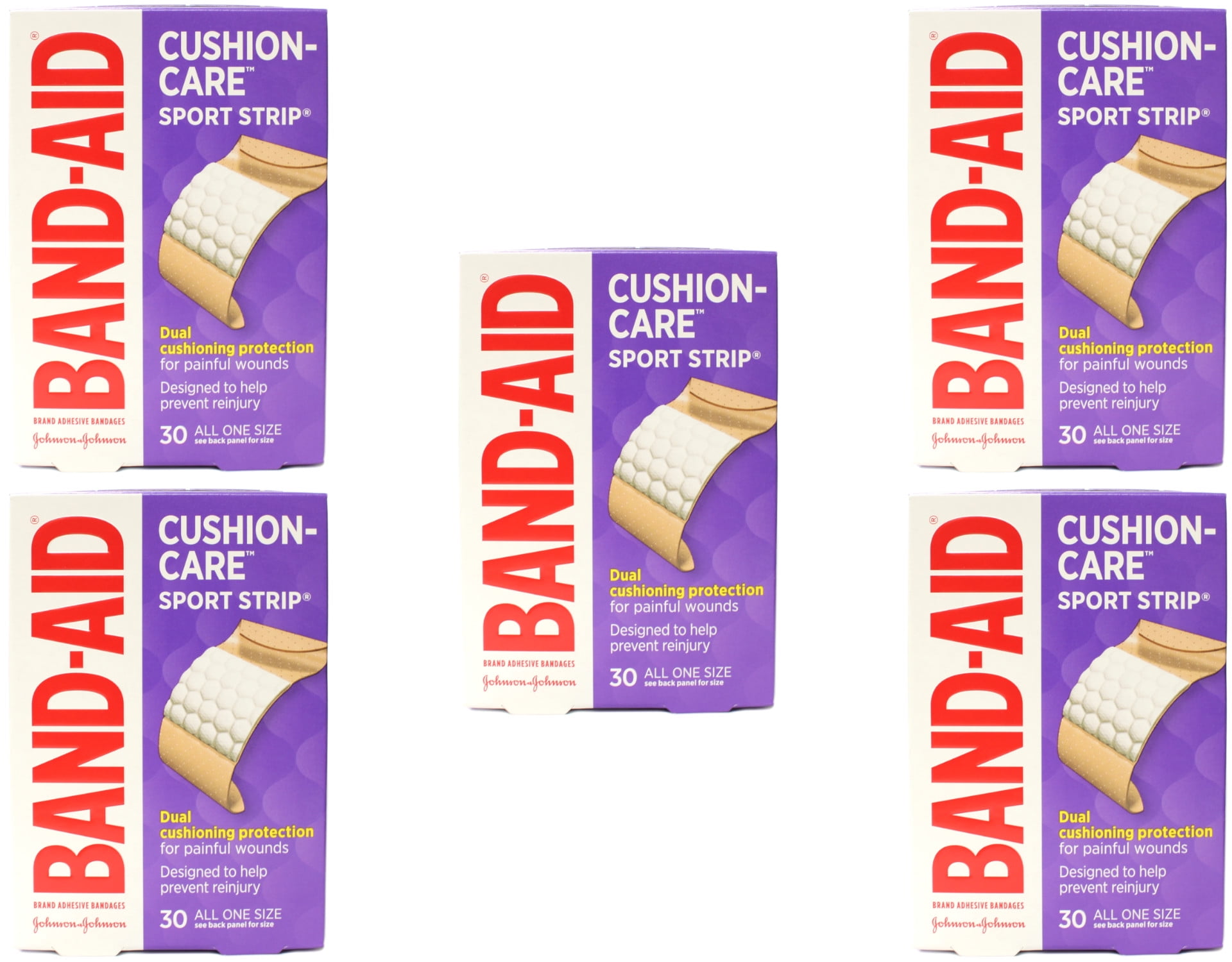 5 Pack BANDAID Bandages Sport Strip Extra Wide 30 Each