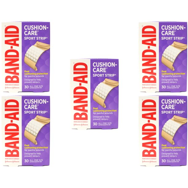5 Pack BANDAID Bandages Sport Strip Extra Wide 30 Each