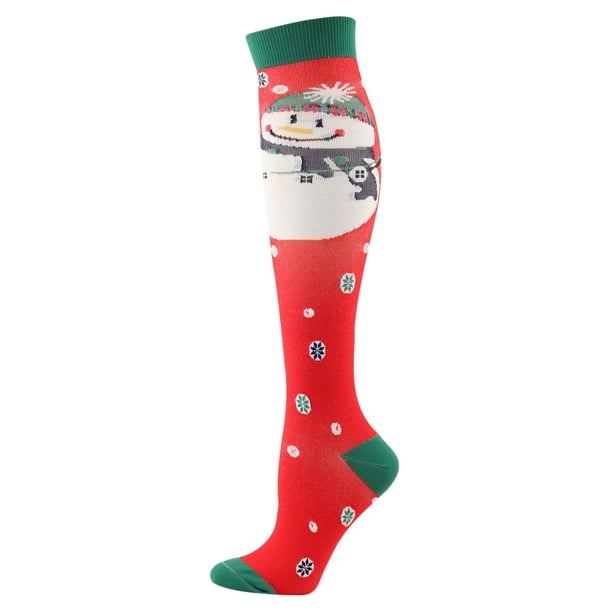 Gibobby calcetines de Navidad Imprimir dibujos animados Navidad 3D medias mujeres Unisex cálido calcetines presión calcetines (Multicolor, Unitalla)