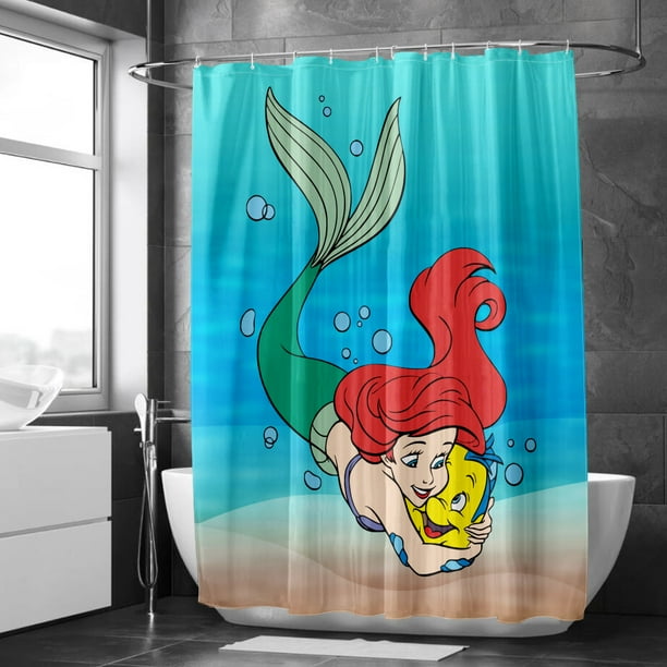 The Little Mermaid Shower Curtain,L180*180cm,Bathroom Decor