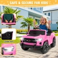thumbnail image 6 of UBesGoo 12V Licensed Chevrolet Colorado Electric Ride on Car Toy for Toddler Kid w/ Remote Control, LED Lights, Pink, 6 of 10