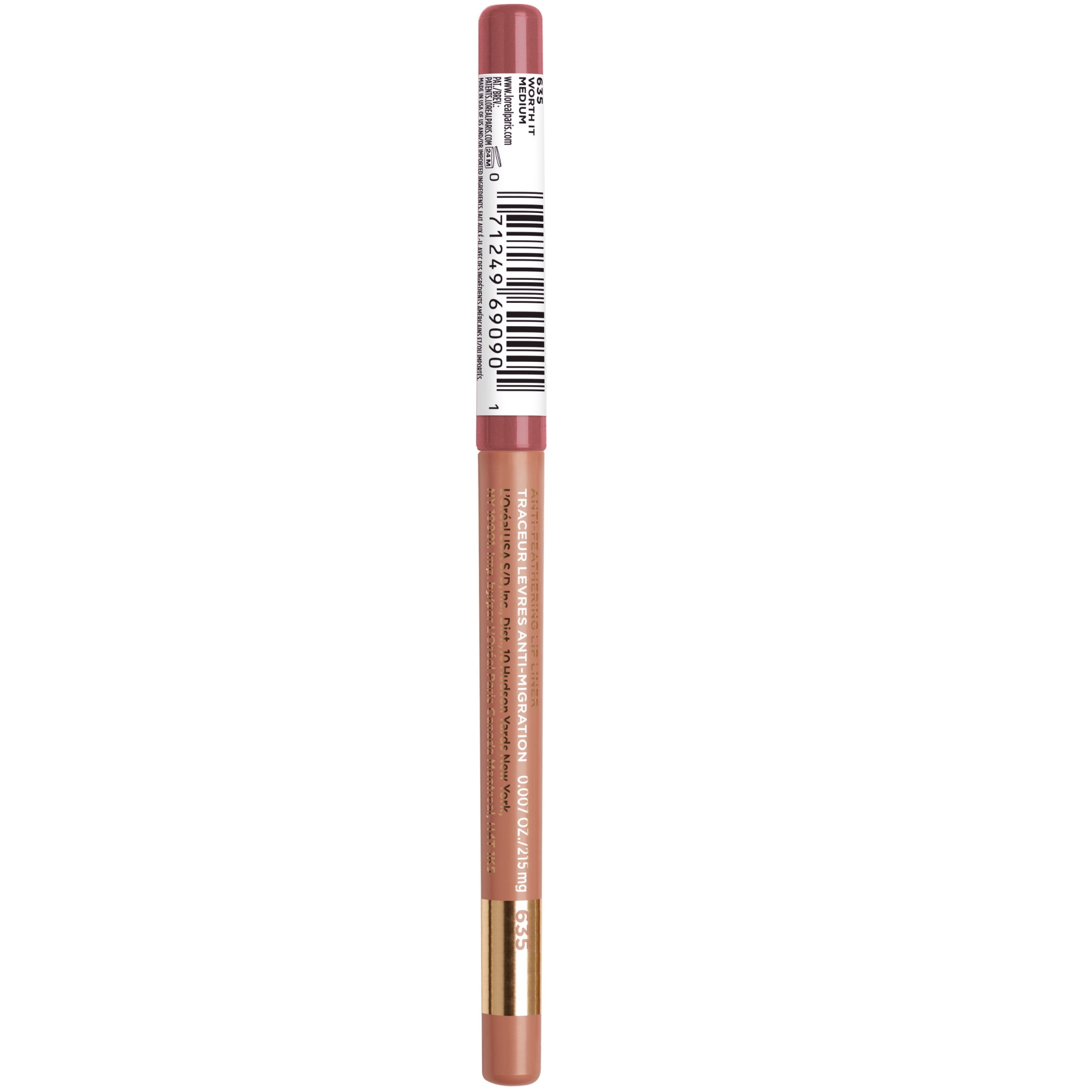 (2 pack) L'Oreal Paris Colour Riche Lip Liner Pencil with Omega 3 and Vitamin E, Worth It Medium, 0.01 oz