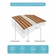 thumbnail image 5 of Quilts Twin Size, Burnt Orange Beige Striped Soft Comforter Bedding Set for Bed, Modern Farmhouse Retro Lines Lightweight Quilted Bedspread with Pillow Cover(2 Pieces) for All Season, 68x86 Inch, 5 of 6