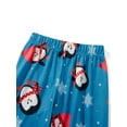 thumbnail image 4 of Wallarenear Christmas Family Pajamas Matching Set Penguin Snow Print Shirt Tops Pants Loungewear, 4 of 6