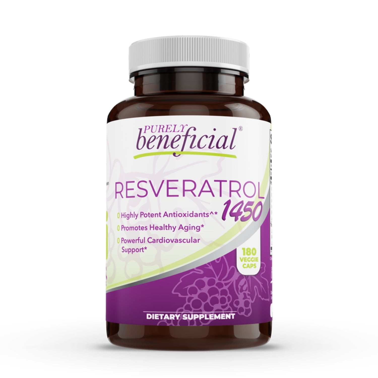 Resveratrol 1450mg per Serving of Potent Antioxidants & Trans-Resveratrol, Promotes Anti-Aging, Cardiovascular Support,(1bottle)