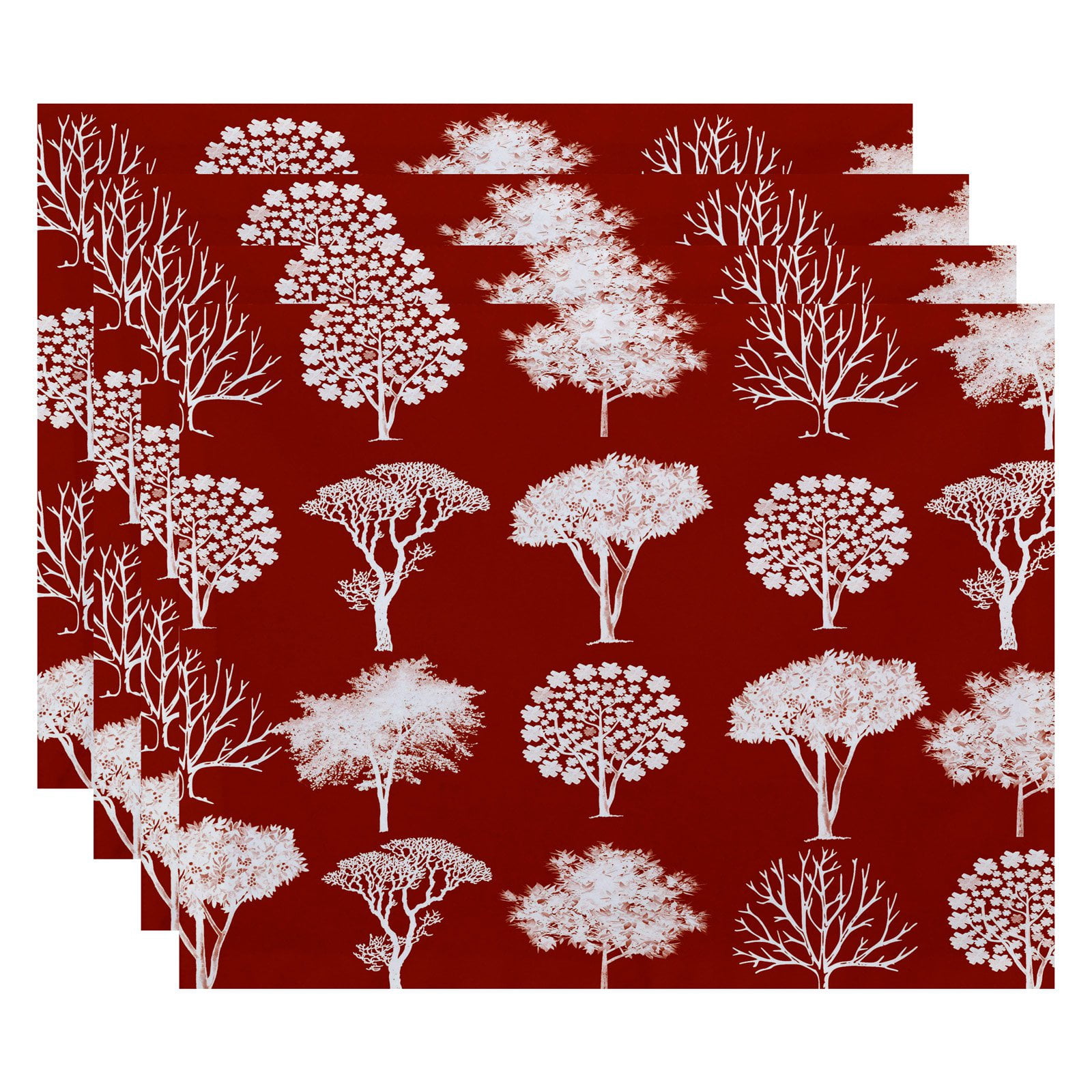 Simply Daisy 18" x 14" Field of Trees Floral Print Placemats, Set of 4
