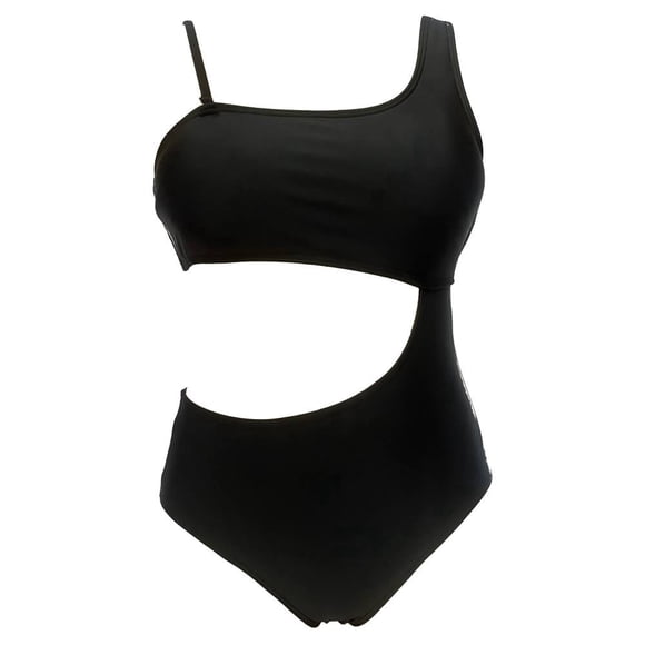 Traje de Baño Ocean Pacific para Mujer Completo Asimetrico en Tirantes, Cuello Redondo Negro Talla G