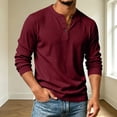 thumbnail image 4 of Sewkxo Men's Henley Shirts Corduroy Long Sleeve Button T-Shirt Casual Lightweight Pullover Shirt,Wine XL, 4 of 4