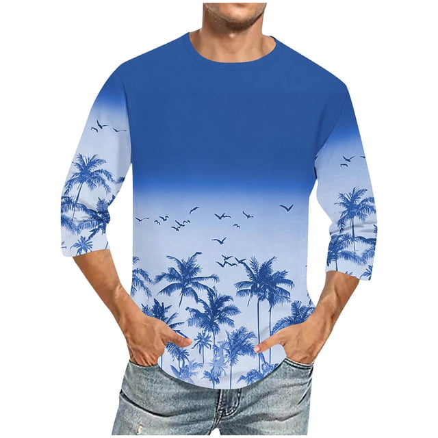 Tops para hombre, blusas y camisas de cuello redondo y manga corta para hombre, blusas casuales de moda con cuello redondo y manga corta, blusas para hombre, blusas de poliéster para hombre
