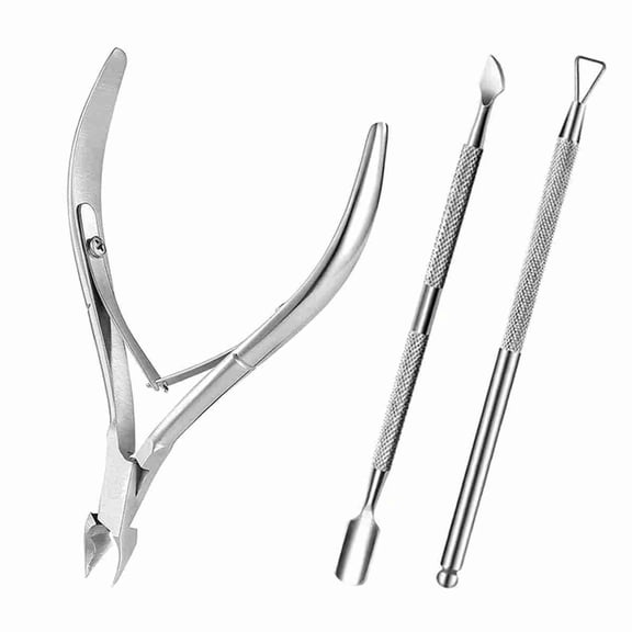 Stainless Steel Nail Clipper Set Cuticle Pusher Nipper Manicure Tool Kit for Home Nail Care